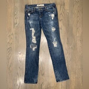 Vintage Hollister low rise distressed denim straight leg jeans women’s size 7